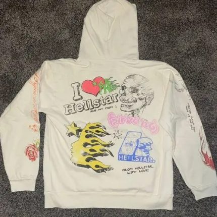 Black and White I Love Hellstar Summer Love Hoodies