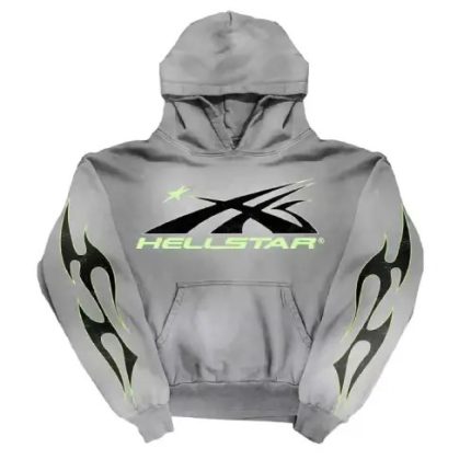 Grey Hellstar Sport Logo Hoodie